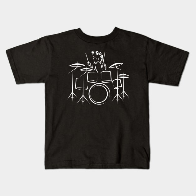 Drummer Kids T-Shirt by dkdesigns27